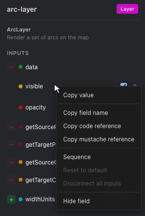 Right-click context menu